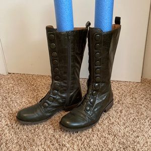 Miz Mooz GREEN Victorian Style Zip Up Boots EUC
